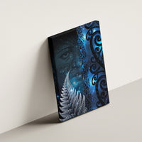 New Zealand Matariki Canvas Wall Art The Tribal Maori Face and Silver Fern LT03 - Polynesian Pride