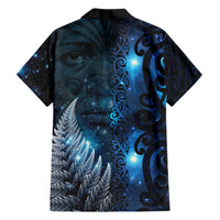 New Zealand Matariki Family Matching Short Sleeve Bodycon Dress and Hawaiian Shirt The Tribal Maori Face and Silver Fern LT03 - Polynesian Pride