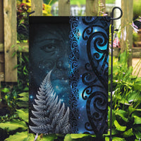 New Zealand Matariki Garden Flag The Tribal Maori Face and Silver Fern LT03 Garden Flag Blue - Polynesian Pride