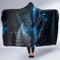 New Zealand Matariki Hooded Blanket The Tribal Maori Face and Silver Fern LT03 - Polynesian Pride