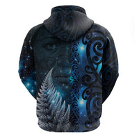New Zealand Matariki Hoodie The Tribal Maori Face and Silver Fern LT03 - Polynesian Pride