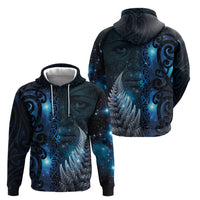 New Zealand Matariki Hoodie The Tribal Maori Face and Silver Fern LT03 - Polynesian Pride