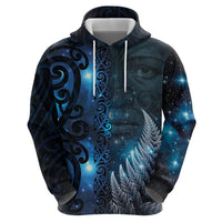 New Zealand Matariki Hoodie The Tribal Maori Face and Silver Fern LT03 - Polynesian Pride