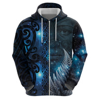 New Zealand Matariki Hoodie The Tribal Maori Face and Silver Fern LT03 - Polynesian Pride