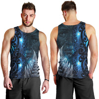 New Zealand Matariki Men Tank Top The Tribal Maori Face and Silver Fern LT03 - Polynesian Pride