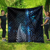 New Zealand Matariki Quilt The Tribal Maori Face and Silver Fern LT03 - Polynesian Pride