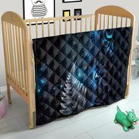New Zealand Matariki Quilt The Tribal Maori Face and Silver Fern LT03 - Polynesian Pride