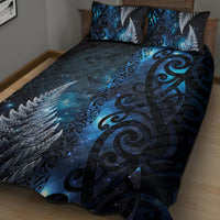 New Zealand Matariki Quilt Bed Set The Tribal Maori Face and Silver Fern LT03 - Polynesian Pride
