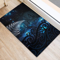 New Zealand Matariki Rubber Doormat The Tribal Maori Face and Silver Fern LT03 - Polynesian Pride