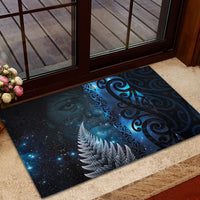 New Zealand Matariki Rubber Doormat The Tribal Maori Face and Silver Fern LT03 - Polynesian Pride