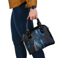 New Zealand Matariki Shoulder Handbag The Tribal Maori Face and Silver Fern LT03 - Polynesian Pride
