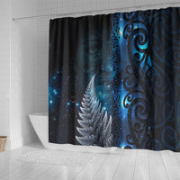 New Zealand Matariki Shower Curtain The Tribal Maori Face and Silver Fern LT03 - Polynesian Pride