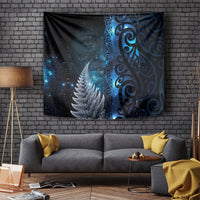 New Zealand Matariki Tapestry The Tribal Maori Face and Silver Fern LT03 - Polynesian Pride