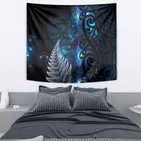 New Zealand Matariki Tapestry The Tribal Maori Face and Silver Fern LT03 - Polynesian Pride