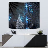 New Zealand Matariki Tapestry The Tribal Maori Face and Silver Fern LT03 - Polynesian Pride