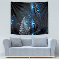 New Zealand Matariki Tapestry The Tribal Maori Face and Silver Fern LT03 - Polynesian Pride