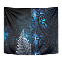 New Zealand Matariki Tapestry The Tribal Maori Face and Silver Fern LT03 - Polynesian Pride