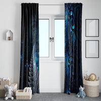 New Zealand Matariki Window Curtain The Tribal Maori Face and Silver Fern LT03 - Polynesian Pride