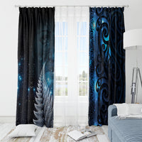 New Zealand Matariki Window Curtain The Tribal Maori Face and Silver Fern LT03 - Polynesian Pride