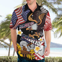 United States and American Samoa Together Hawaiian Shirt Bald Eagle and Polynesian Traditional Culture with Plumeria LT03 - Polynesian Pride