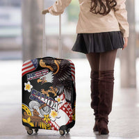 United States and American Samoa Together Luggage Cover Bald Eagle and Polynesian Traditional Culture with Plumeria LT03 - Polynesian Pride