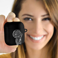 Hawaiian Traditional Tattoos AirPods Case Kakau Tribal Tropical Plant Motif Black Color LT03 - Polynesian Pride