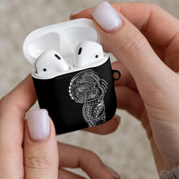 Hawaiian Traditional Tattoos AirPods Case Kakau Tribal Tropical Plant Motif Black Color LT03 - Polynesian Pride
