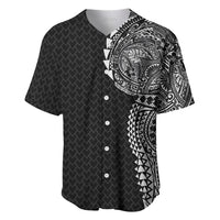 Hawaiian Traditional Tattoos Baseball Jersey Kakau Tribal Tropical Plant Motif Black Color LT03 Black - Polynesian Pride