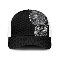 Hawaiian Traditional Tattoos Baseball Net Cap Kakau Tribal Tropical Plants Motif Black Color