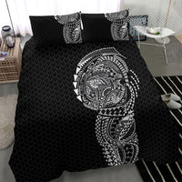 Hawaiian Traditional Tattoos Bedding Set Kakau Tribal Tropical Plant Motif Black Color LT03 - Polynesian Pride