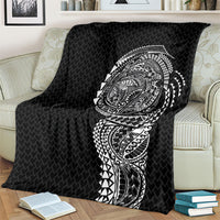 Hawaiian Traditional Tattoos Blanket Kakau Tribal Tropical Plant Motif Black Color LT03 - Polynesian Pride