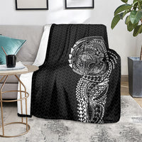 Hawaiian Traditional Tattoos Blanket Kakau Tribal Tropical Plant Motif Black Color LT03 - Polynesian Pride