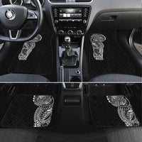 Hawaiian Traditional Tattoos Car Mats Kakau Tribal Tropical Plant Motif Black Color LT03 Set 4pcs Black - Polynesian Pride