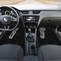 Hawaiian Traditional Tattoos Car Mats Kakau Tribal Tropical Plant Motif Black Color LT03 Set 2pcs - Front Black - Polynesian Pride