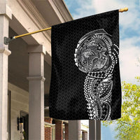 Hawaiian Traditional Tattoos Garden Flag Kakau Tribal Tropical Plant Motif Black Color LT03 House Flag Black - Polynesian Pride