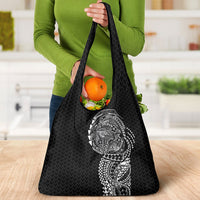 Hawaiian Traditional Tattoos Grocery Bag Kakau Tribal Tropical Plant Motif Black Color LT03 - Polynesian Pride