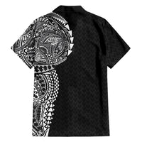 Hawaiian Traditional Tattoos Hawaiian Shirt Kakau Tribal Tropical Plant Motif Black Color LT03 - Polynesian Pride
