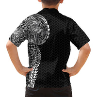 Hawaiian Traditional Tattoos Hawaiian Shirt Kakau Tribal Tropical Plant Motif Black Color LT03 - Polynesian Pride