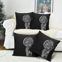 Hawaiian Traditional Tattoos Pillow Cover Kakau Tribal Tropical Plant Motif Black Color LT03 - Polynesian Pride
