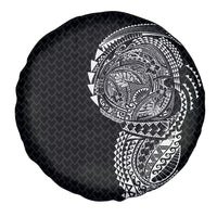 Hawaiian Traditional Tattoos Spare Tire Cover Kakau Tribal Tropical Plant Motif Black Color LT03 - Polynesian Pride