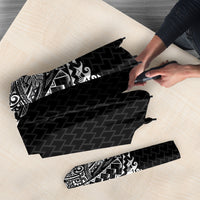 Hawaiian Traditional Tattoos Umbrella Kakau Tribal Tropical Plant Motif Black Color LT03 - Polynesian Pride