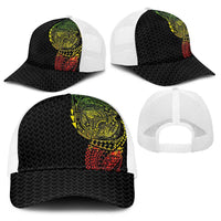 Hawaiian Traditional Tattoos Baseball Net Cap Kakau Tribal Tropical Plants Motif Kanaka Maoli Flag Color Inspired LT03 - Polynesian Pride