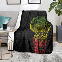 Hawaiian Traditional Tattoos Blanket Kakau Tribal Tropical Plant Motif Kanaka Maoli Flag Color Inspired LT03 - Polynesian Pride