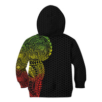 Hawaiian Traditional Tattoos Kid Hoodie Kakau Tribal Tropical Plant Motif Kanaka Maoli Flag Color Inspired LT03 - Polynesian Pride