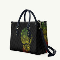 Hawaiian Traditional Tattoos Leather Bag Kakau Tribal Tropical Plant Motif Kanaka Maoli Flag Color Inspired LT03 Multicolor - Polynesian Pride