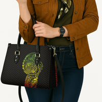 Hawaiian Traditional Tattoos Leather Bag Kakau Tribal Tropical Plant Motif Kanaka Maoli Flag Color Inspired LT03 - Polynesian Pride