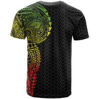 Hawaiian Traditional Tattoos T Shirt Kakau Tribal Tropical Plant Motif Kanaka Maoli Flag Color Inspired LT03 - Polynesian Pride