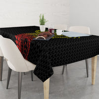 Hawaiian Traditional Tattoos Tablecloth Kakau Tribal Tropical Plant Motif Kanaka Maoli Flag Color Inspired LT03 - Polynesian Pride