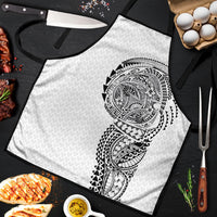 Hawaiian Traditional Tattoos Apron Kakau Tribal Tropical Plant Motif White Color LT03 White - Polynesian Pride
