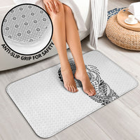 Hawaiian Traditional Tattoos Bathroom Set Kakau Tribal Tropical Plant Motif White Color LT03 - Polynesian Pride